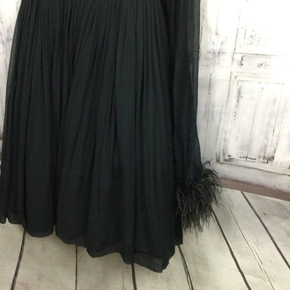 Vintage 50s Elinor Gay Black Cocktail Dress S - Picture 4 of 13